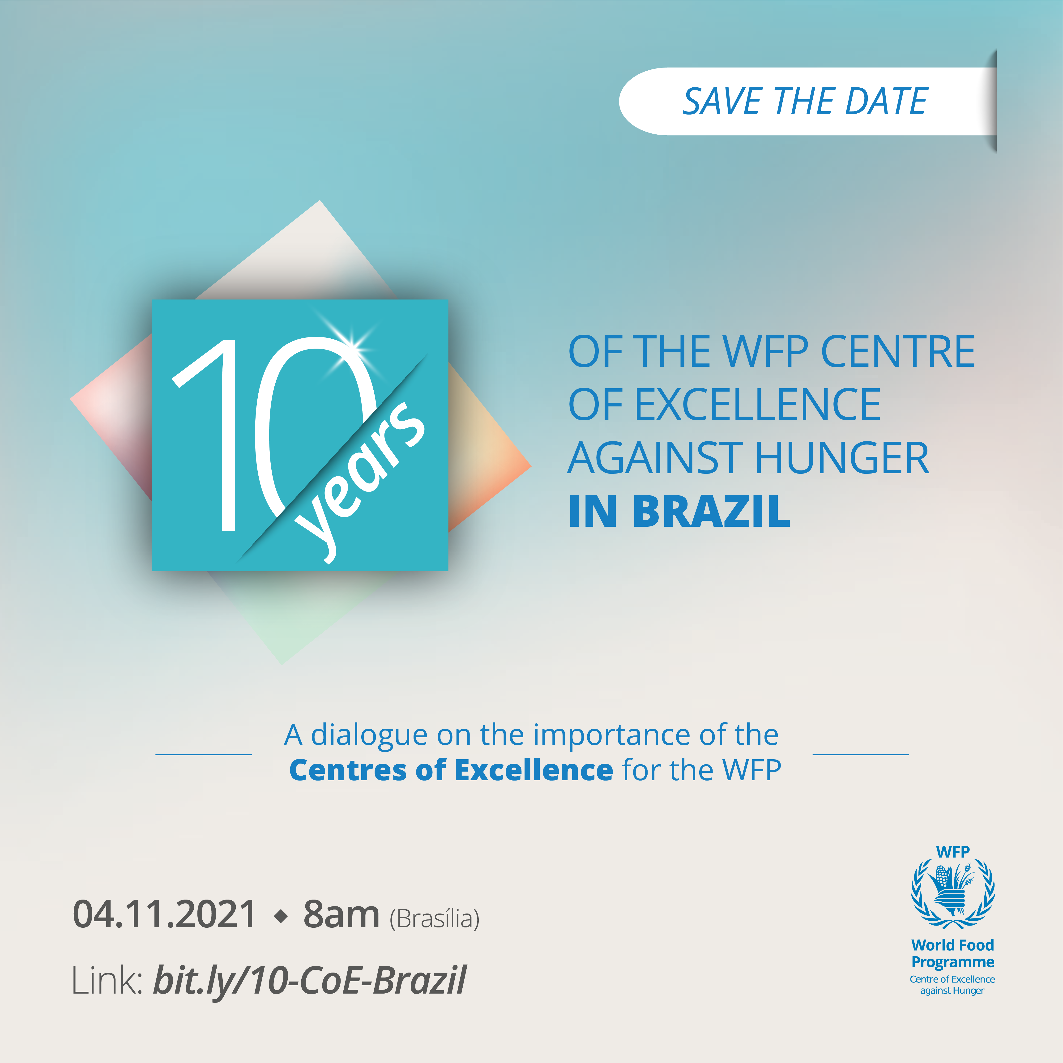 Save the date: event celebrates 10 years of the WFP Centre of Excellence in Brazil 