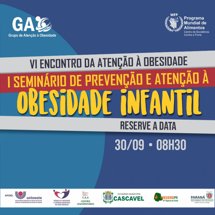 Anote na agenda: I Seminário de Prevenção e Atenção à Obesidade Infantil