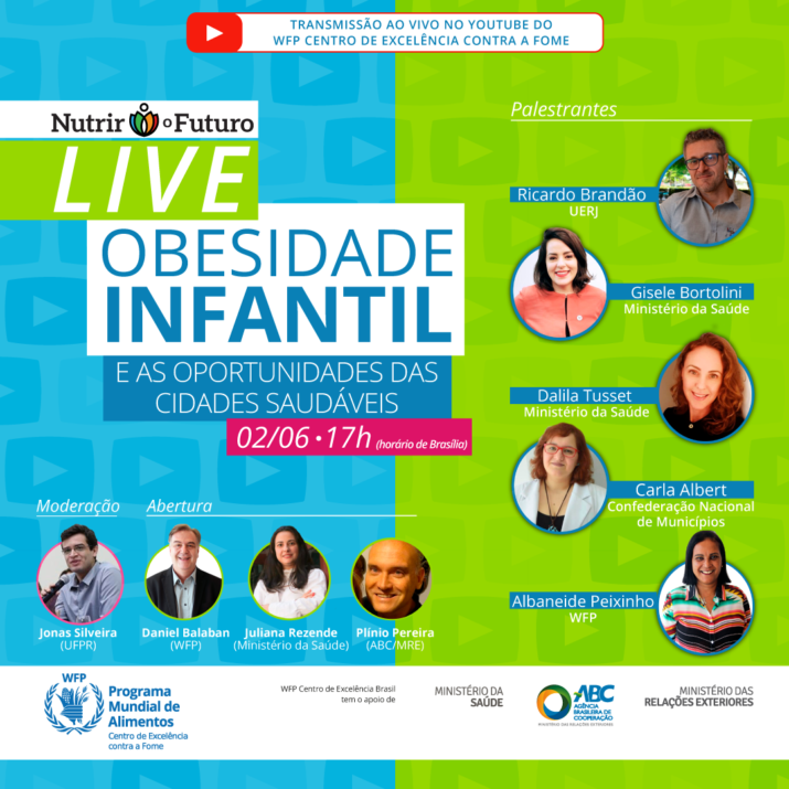 Ministério da Saúde, WFP e ABC promovem live sobre Obesidade Infantil e Cidades Sustentáveis
